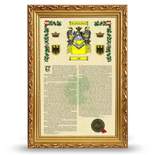 Loy Armorial History Framed - Gold