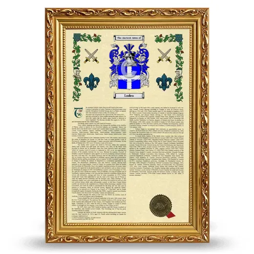 Luden Armorial History Framed - Gold