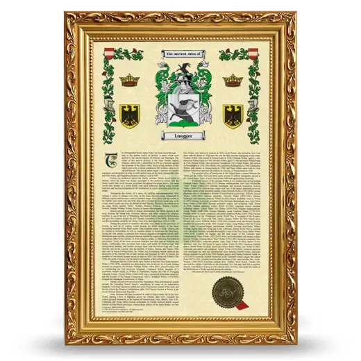 Luegger Armorial History Framed - Gold