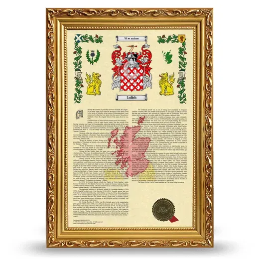 Lulich Armorial History Framed - Gold