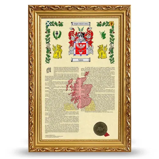 Lynn Armorial History Framed - Gold