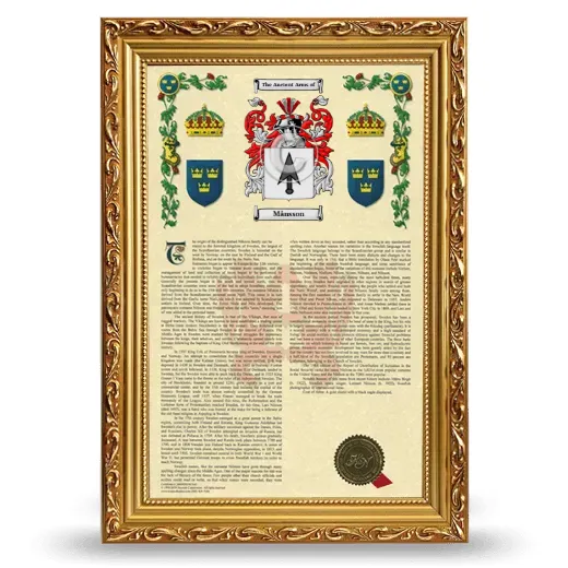 Månsson Armorial History Framed - Gold