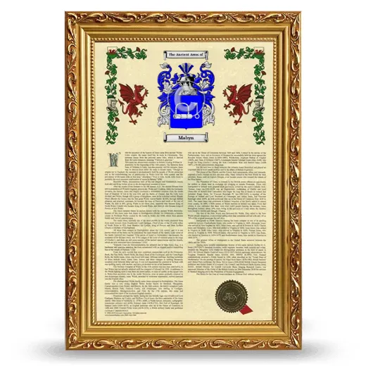 Mabyn Armorial History Framed - Gold