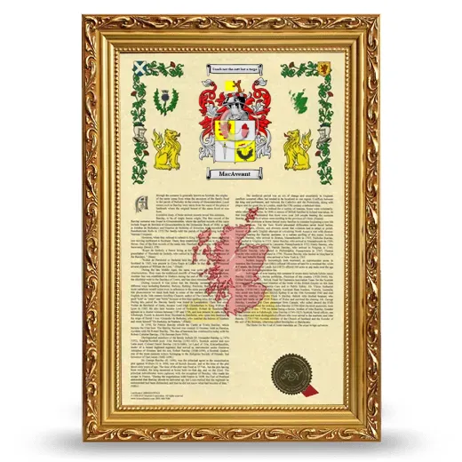 MacAveant Armorial History Framed - Gold