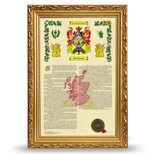 MacGovans Armorial History Framed - Gold