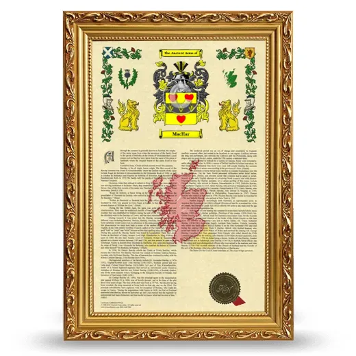 MacHar Armorial History Framed - Gold