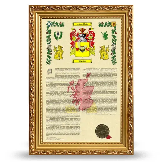 MacIan Armorial History Framed - Gold