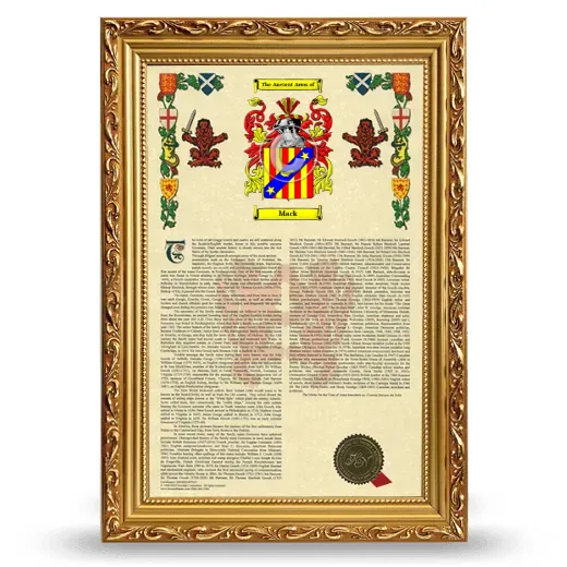 Mack Armorial History Framed - Gold