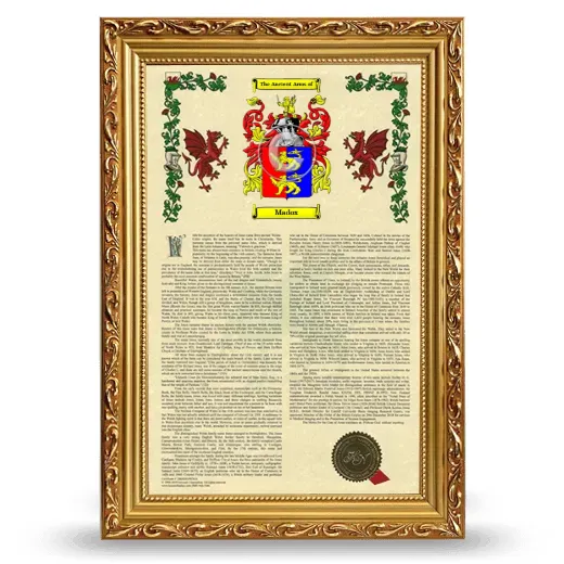 Madox Armorial History Framed - Gold