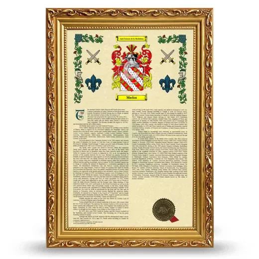 Madoz Armorial History Framed - Gold