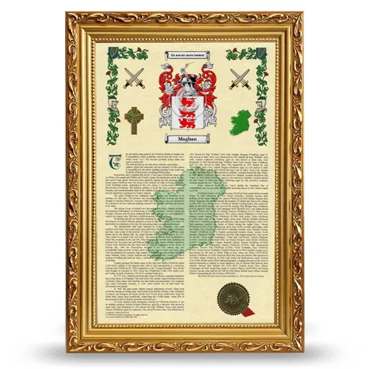 Maghan Armorial History Framed - Gold