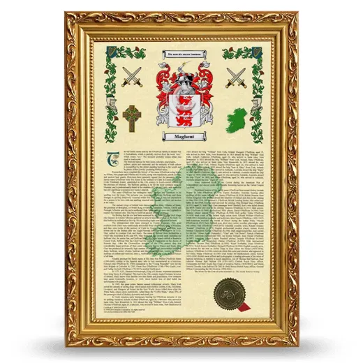 Maghent Armorial History Framed - Gold