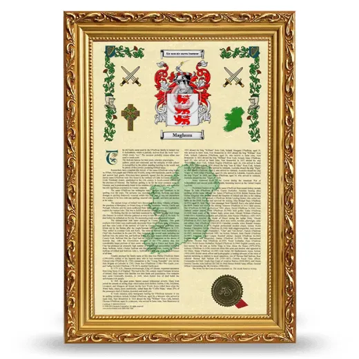 Maghum Armorial History Framed - Gold