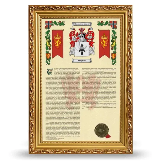 Magnus Armorial History Framed - Gold