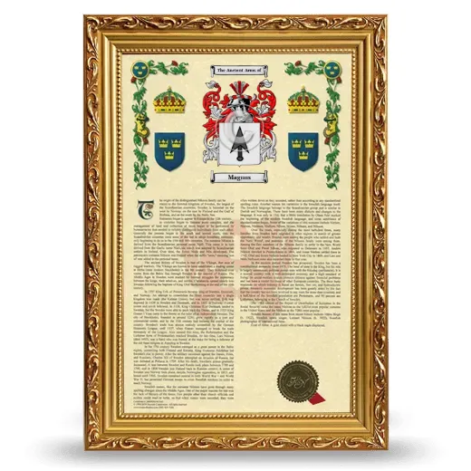 Magnus Armorial History Framed - Gold