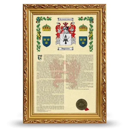 Magnuson Armorial History Framed - Gold
