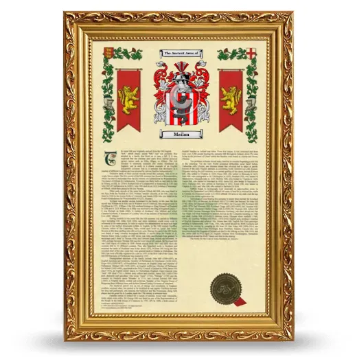 Mailan Armorial History Framed - Gold
