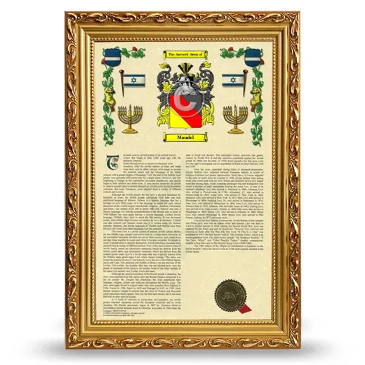 Mandel Armorial History Framed - Gold