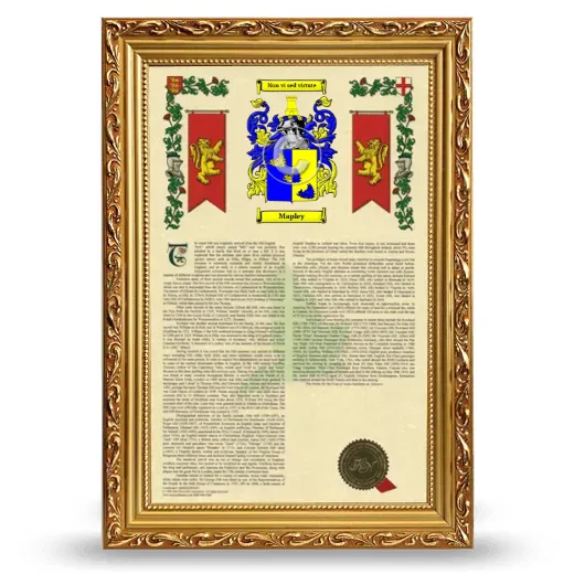 Mapley Armorial History Framed - Gold