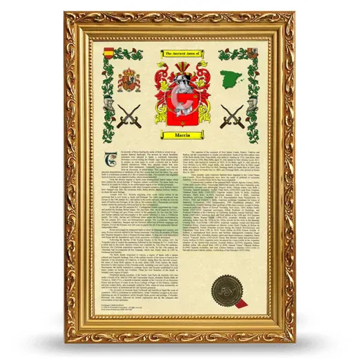 Marcìa Armorial History Framed - Gold