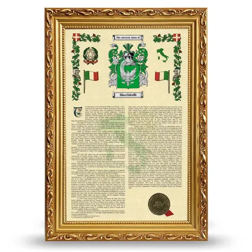 Marchitelli Armorial History Framed - Gold