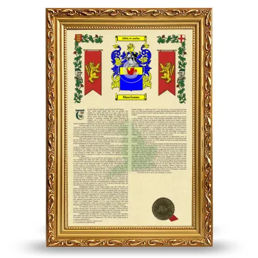 Marchoom Armorial History Framed - Gold