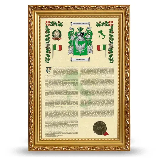 Marcocci Armorial History Framed - Gold