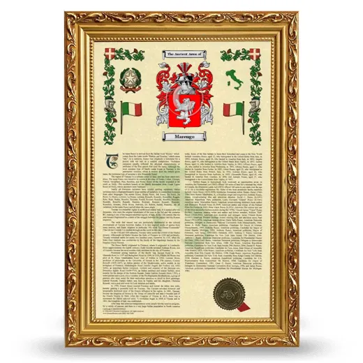 Marengo Armorial History Framed - Gold