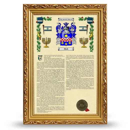 Mark Armorial History Framed - Gold