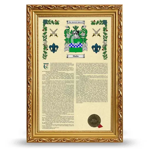 Marka Armorial History Framed - Gold
