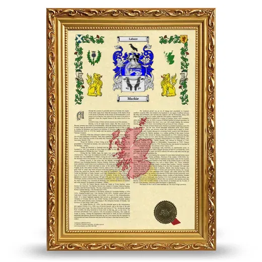 Markie Armorial History Framed - Gold