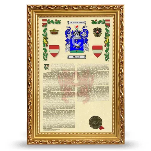 Markolf Armorial History Framed - Gold