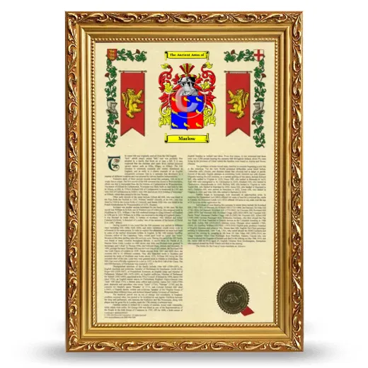 Marlow Armorial History Framed - Gold