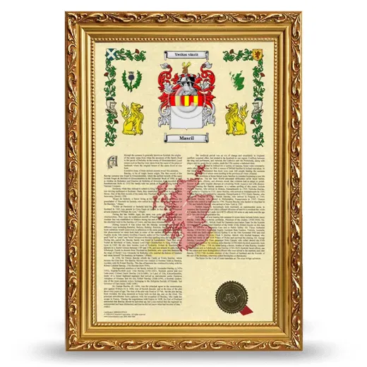 Mascil Armorial History Framed - Gold