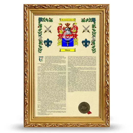 Massa Armorial History Framed - Gold