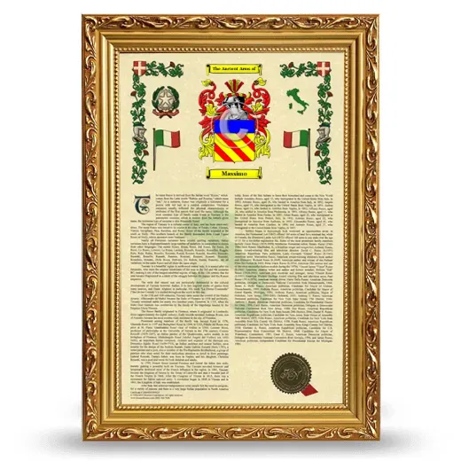 Massimo Armorial History Framed - Gold