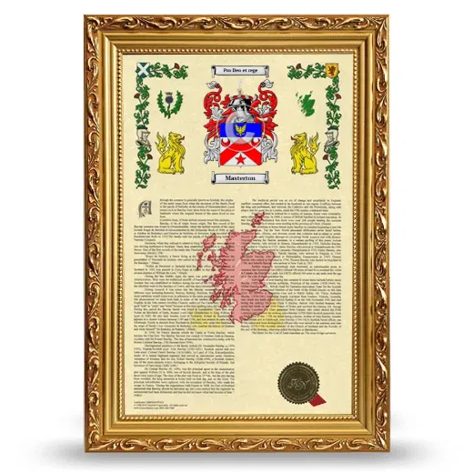 Masterton Armorial History Framed - Gold