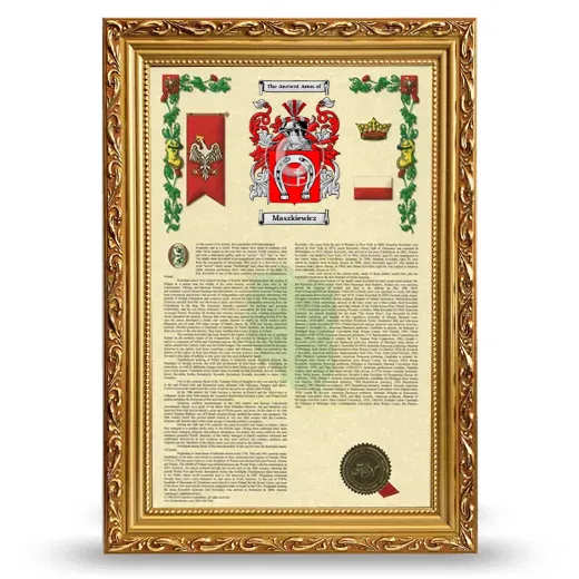 Maszkiewicz Armorial History Framed - Gold