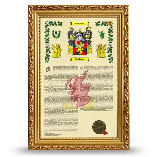 Mathisen Armorial History Framed - Gold