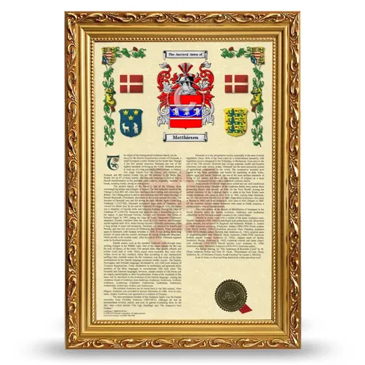 Matthiesen Armorial History Framed - Gold