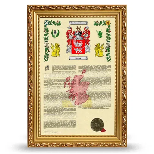 Mawr Armorial History Framed - Gold