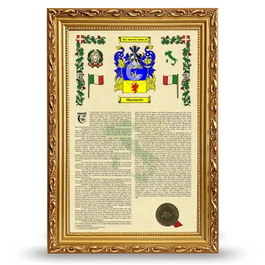 Mazzocchi Armorial History Framed - Gold
