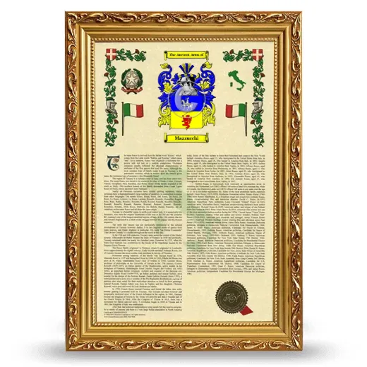 Mazzucchi Armorial History Framed - Gold