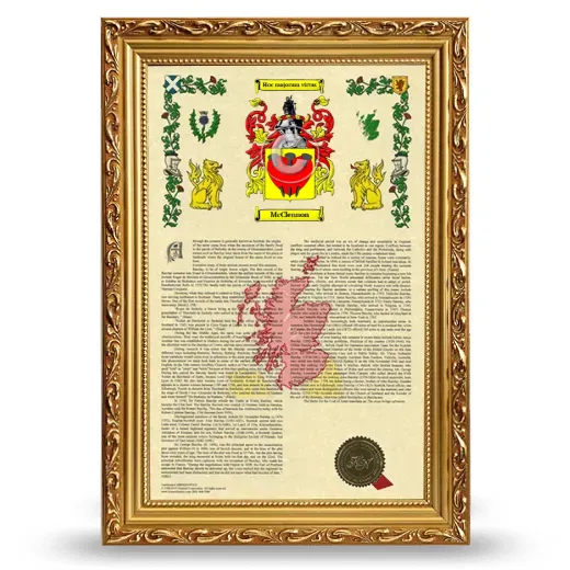 McClennon Armorial History Framed - Gold