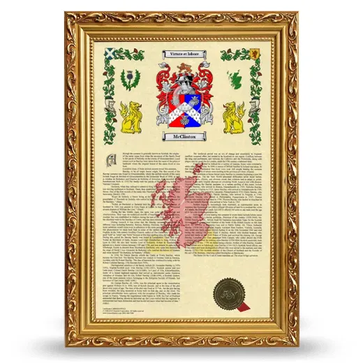 McClintox Armorial History Framed - Gold