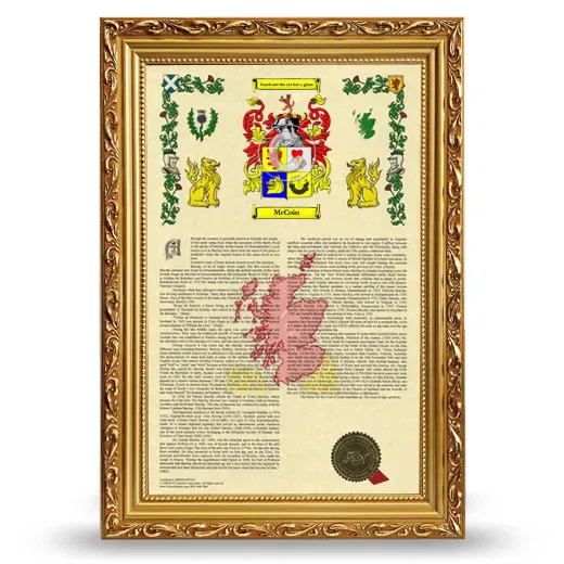 McCoin Armorial History Framed - Gold