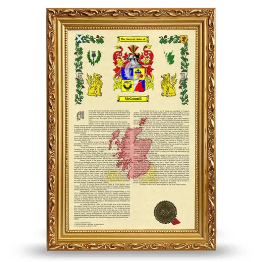 McConnell Armorial History Framed - Gold