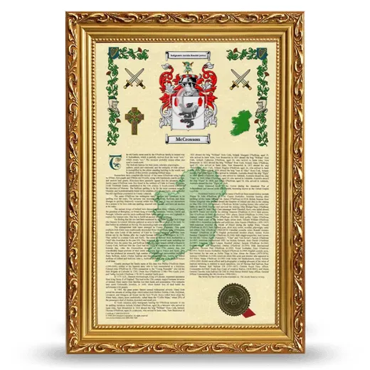 McCrosson Armorial History Framed - Gold
