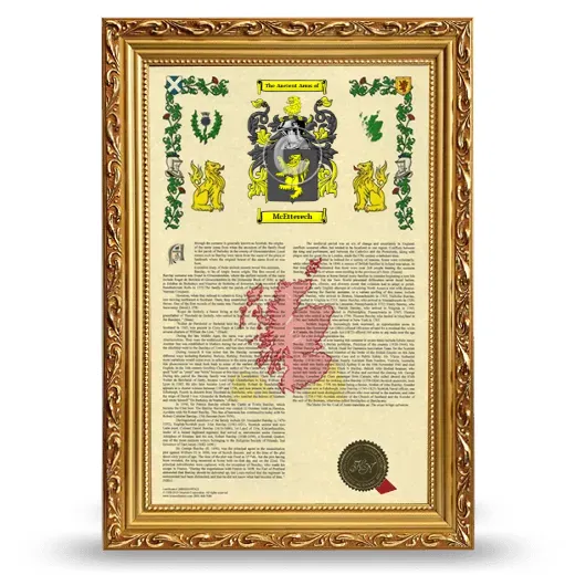 McEtterech Armorial History Framed - Gold