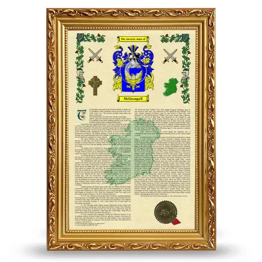 McGonagall Armorial History Framed - Gold
